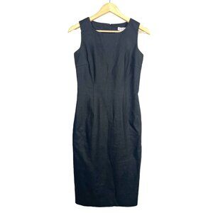 VTG Talbots 100% linen sheath dress classic black sz 6